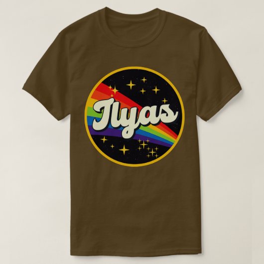 Ilyas regenboog in ruimte  stijl t-shirt (Design voorkant)