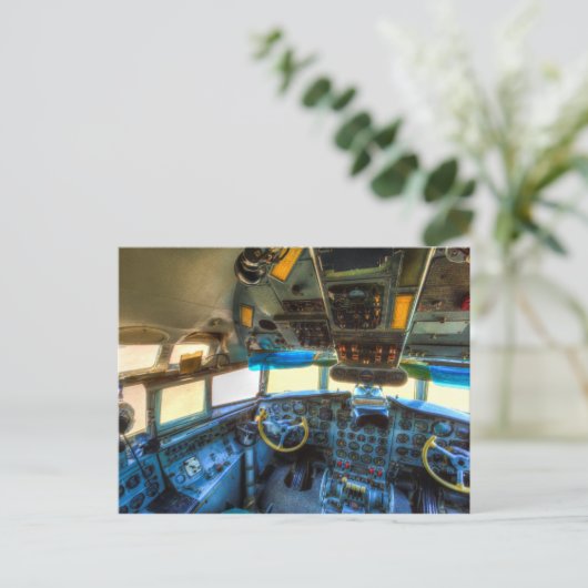 Ilyushin IL-18 Cockpit Briefkaart (Staand voorkant)