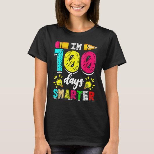 I'm 100 Days Smarter Student 100th School Day Chal T-shirt (Voorkant)