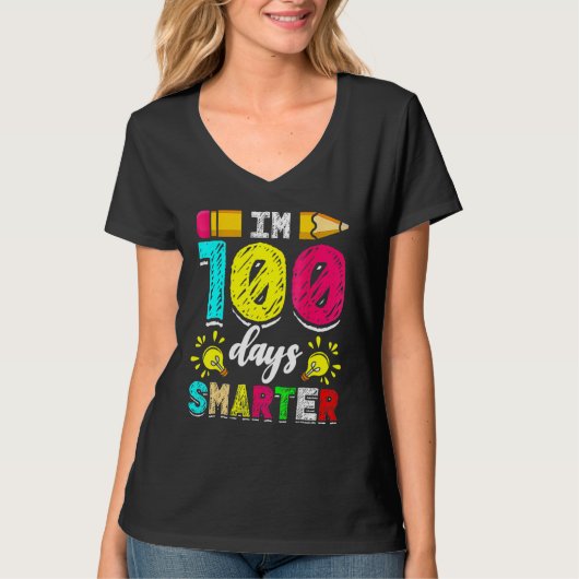 I'm 100 Days Smarter Student 100th School Day Chal T-shirt (Voorkant)