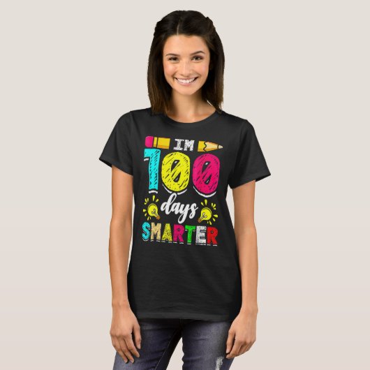 I'm 100 Days Smarter Student 100th School Day Chal T-shirt (Voorkant volledig)