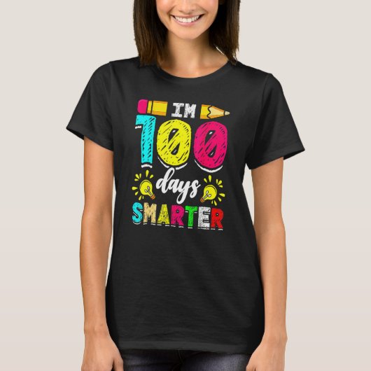 I'm 100 Days Smarter Student 100th School Day Chal T-shirt (Voorkant)