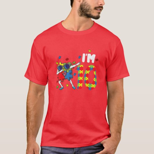 IM 10 voor 10e autisme dag T-shirt (Voorkant)