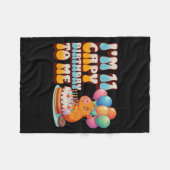 I'm 11 Capy Birthday To Me 11th Capybara Bday Part Fleece Deken (Voorkant (Horizontaal))