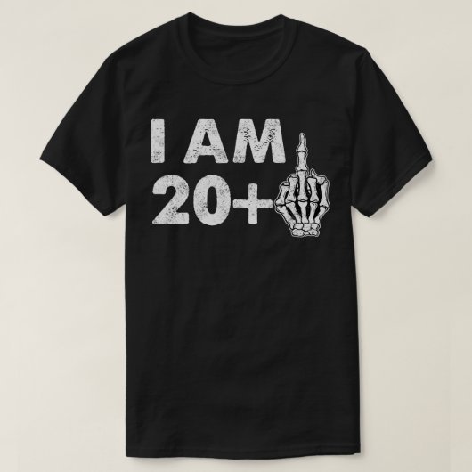 IM 21 jaar oud grappig skelet middelvinger 21st T-shirt (Design voorkant)