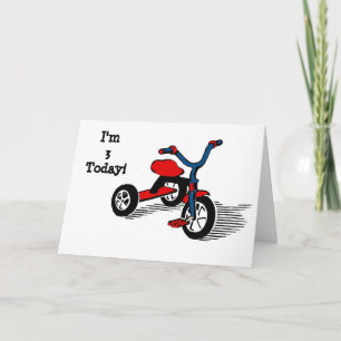 I'm 3 Today Tricycle Birthday Card Kaart