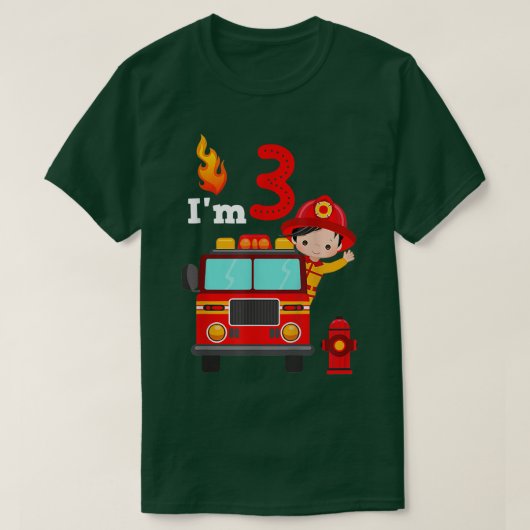 Im 3rd Birthday Boy Fire Engine Tessler Fire T-shirt (Design voorkant)