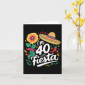 IM 40 Lets Fiesta 40e verjaardag Cinco de Mayo Bir Kaart (Gele Bloem)