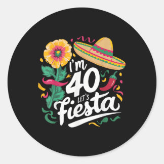 IM 40 Lets Fiesta 40e verjaardag Cinco de Mayo Bir Ronde Sticker