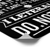 Im 60 I Literally Dont Care Funny 60th Birthday  Poster (Hoek)