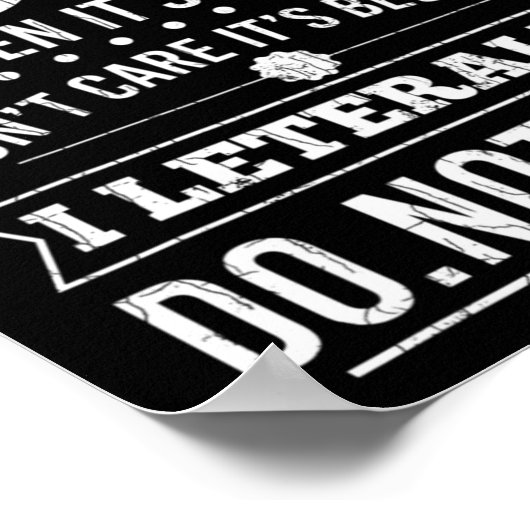 Im 60 I Literally Dont Care Funny 60th Birthday  Poster (Hoek)