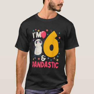 I'M 6 Pandastic Panda Py Celebration 6Th T-shirt