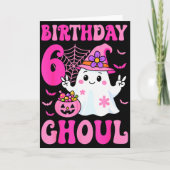 I'm 6 Years Old Girls Cute Ghost It's My 6th Birth Kaart (Voorkant)