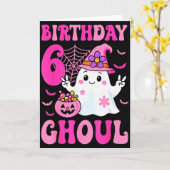 I'm 6 Years Old Girls Cute Ghost It's My 6th Birth Kaart (Gele Bloem)