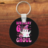 I'm 6 Years Old Girls Cute Ghost It's My 6th Birth Sleutelhanger (Voorkant)
