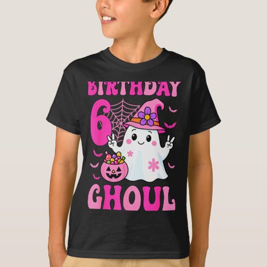 I'm 6 Years Old Girls Cute Ghost It's My 6th Birth T-shirt (Voorkant)