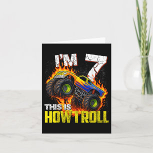 IM 7 Dit is hoe ik de 7e monstertruck-verjaardag r Kaart
