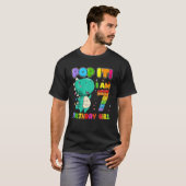 I'm 7 Years Old 7Th Birthday T Rex Girls Pop It Fi T-shirt (Voorkant volledig)