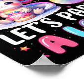 I'm 8th Birthday Girl Cute Axolotl 8 Year Old Bday Poster (Hoek)