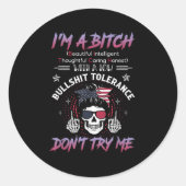 I'm A Beautiful Intelligent Thoughtful Caring Hone Ronde Sticker (Voorkant)