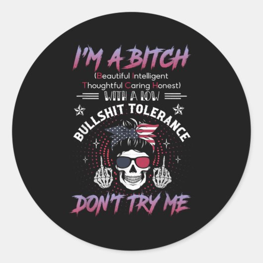 I'm A Beautiful Intelligent Thoughtful Caring Hone Ronde Sticker (Voorkant)