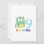 Im A Big Monster Now 9 th Birthday Party Gift Kaart (Voorkant)