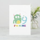 Im A Big Monster Now 9 th Birthday Party Gift Kaart (Staand voorkant)