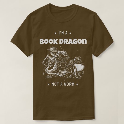 I'm A Book Dragon Not A Worm Book Lover642 T-shirt (Design voorkant)