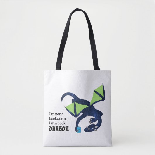 I'm a book dragon tote bag (Voorkant)