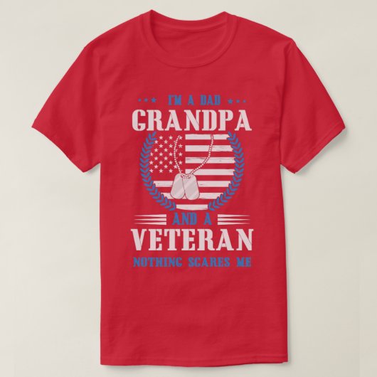 Im A Dad grootpa Veteran T-shirt (Design voorkant)
