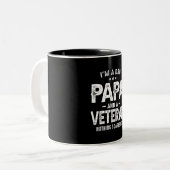 I'm a Dad Papa and Veteran - Funny Fathers Day Tweekleurige Koffiemok (Voorkant links)