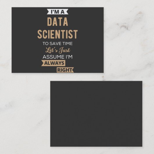 I'm A Data Scientist, To Save Time Let's Just Visitekaartje (Voorkant / Achterkant)
