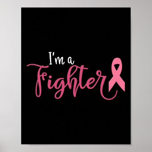 Im A Fighter Breast Cancer Awareness Poster (Voorkant)