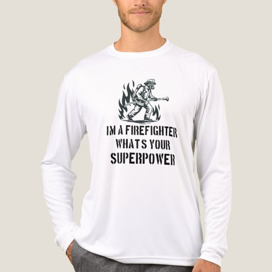 I'm a Firefighter What's Your Superpower Tri-Blend Shirt (Voorkant volledig)