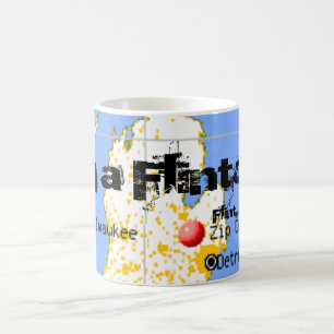 Im A Flintoid Flint Michigan Map Coffee Cup Mok