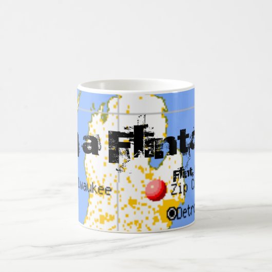 Im A Flintoid Flint Michigan Map Coffee Cup Mok (Center)