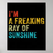 I'm A Freaking Ray Of Sunshine Funny Sarcastic Vin Poster (Voorkant)