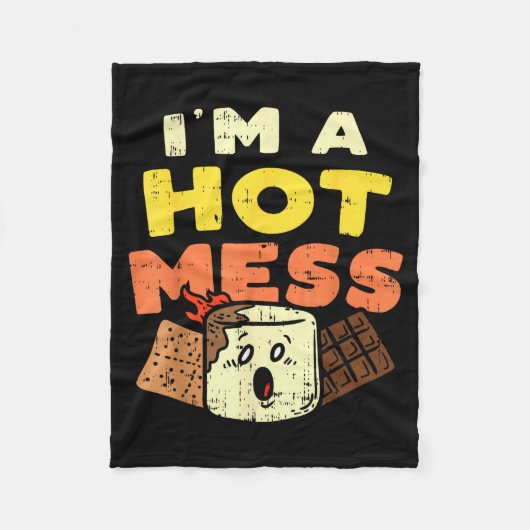 Im A Hot Mess Marshmallow Smores Summer Campfire C Fleece Deken (Voorkant)