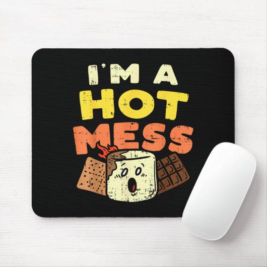 Im A Hot Mess Marshmallow Smores Summer Campfire C Muismat (Met muis)