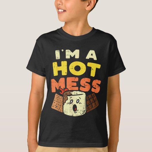 Im A Hot Mess Marshmallow Smores Summer Campfire C T-shirt (Voorkant)
