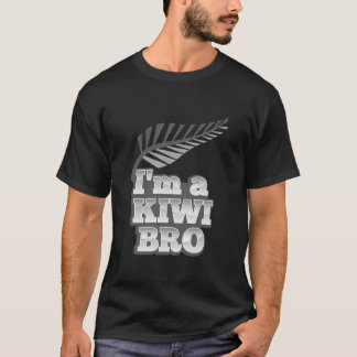im a KIWI Bro New Zealand with silver fern Fitted T-shirt