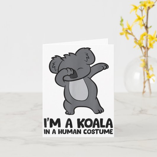 I'm A Koala In A Human Costume Funny Koala  Kaart (Gele Bloem)