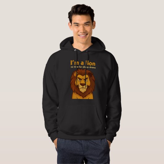 im a lion No Time for Sheep Drama chrismas Hoodie (Voorkant volledig)