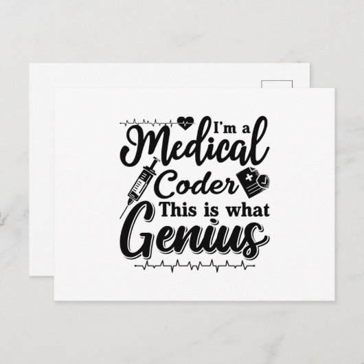I'm A Medical Coder This Genius Programmer Coding Briefkaart (Voorkant / Achterkant)