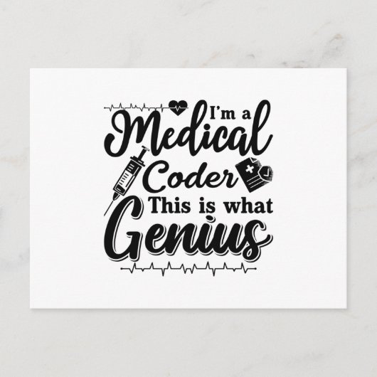 I'm A Medical Coder This Genius Programmer Coding Briefkaart (Voorkant)
