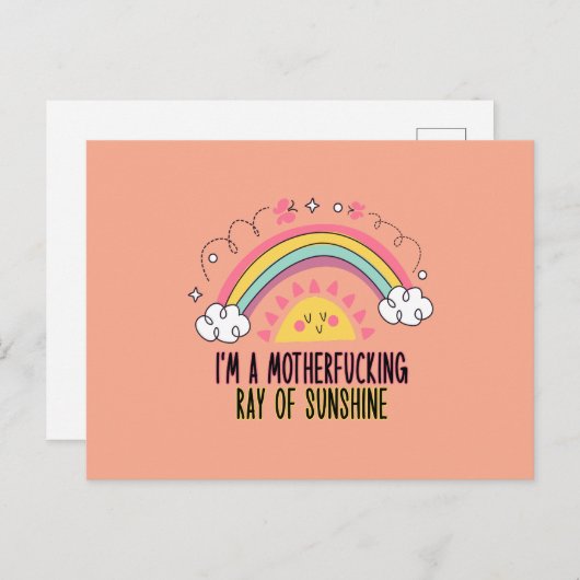 I'm A Motherf*cking Ray of Sunshine Badhanddoek Se Briefkaart (Voorkant / Achterkant)