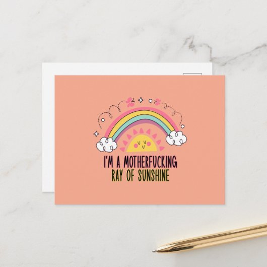 I'm A Motherf*cking Ray of Sunshine Badhanddoek Se Briefkaart (Voorkant / Achterkant in situ)