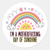 I'm A Motherf*cking Ray of Sunshine Badhanddoek Se Ronde Sticker (Voorkant)