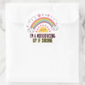 I'm A Motherf*cking Ray of Sunshine Badhanddoek Se Ronde Sticker (Tas)