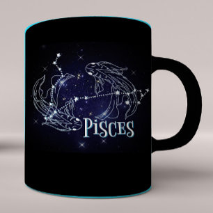 Im A Pisces Zodiac.Trendy Pisces Zodiac Sign Note Tweekleurige Koffiemok